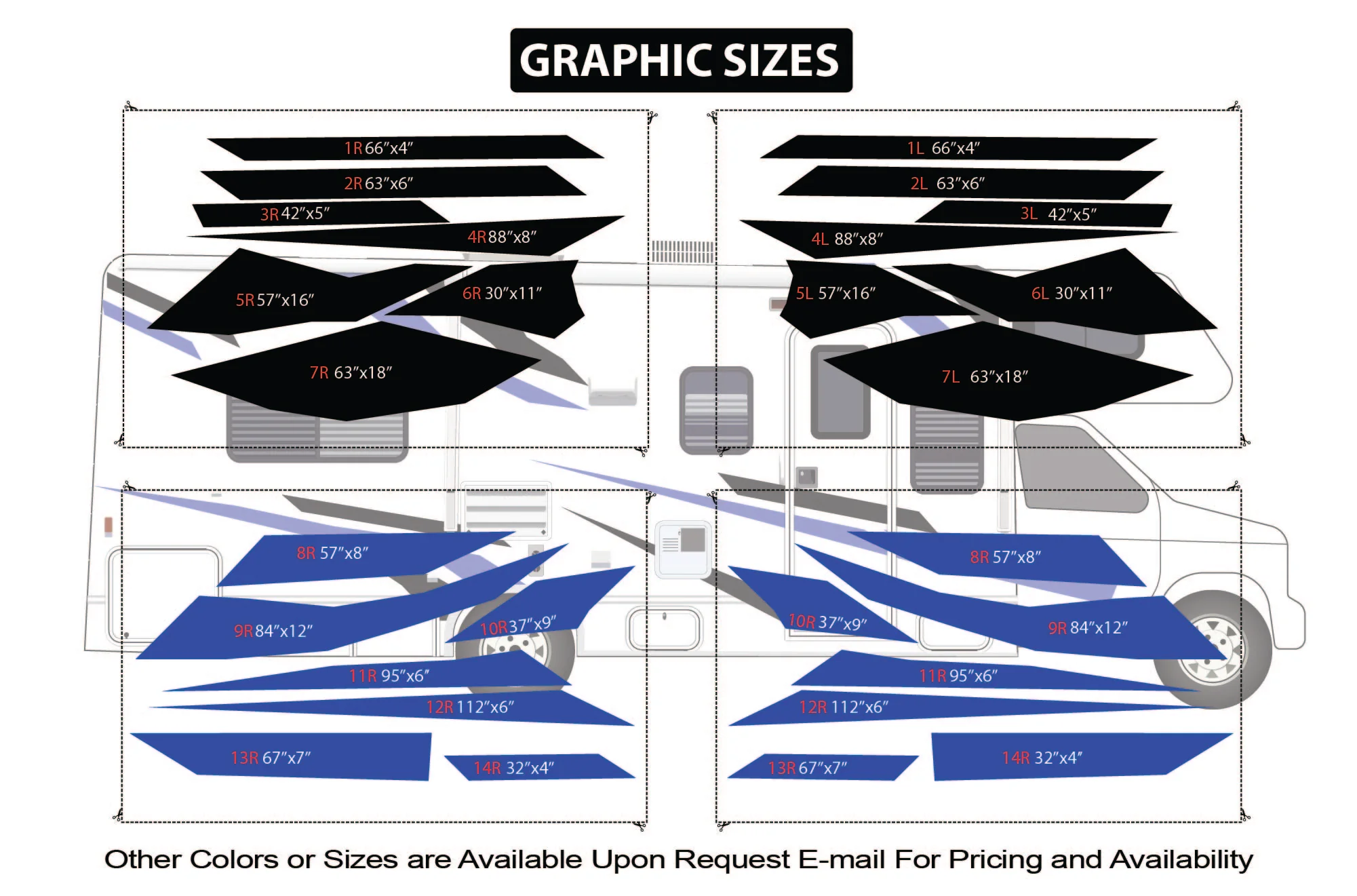 Replacement Decals Compatible With Motorhome Class C Jayco Redhawk 28ft Black-Blue - Image 3