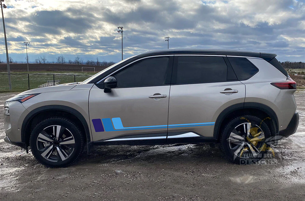 Retro Door Stripes Graphics Vinyl Decals Compatible with Nissan Rogue - Image 2