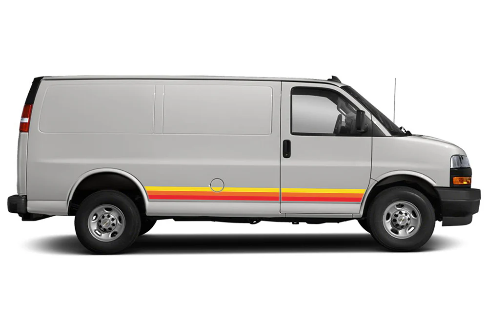 Retro Graphics Vinyl Decals Compatible with Chevrolet Express