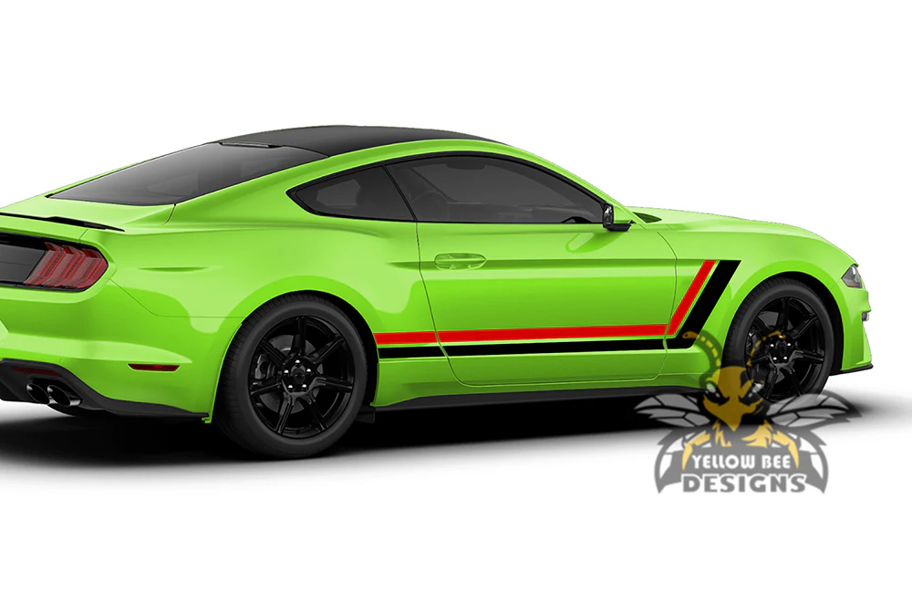 Retro Side Stripes Graphics Vinyl Decals Compatible with Ford Mustang - Image 3