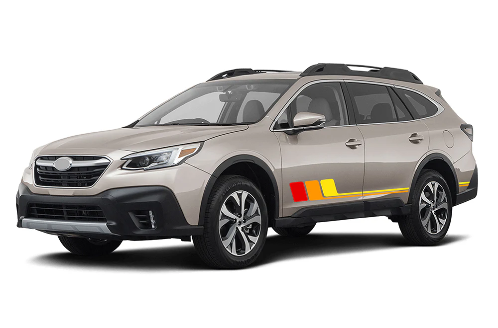 Retro Side Stripes Graphics Vinyl Decals Compatible with Subaru Outback