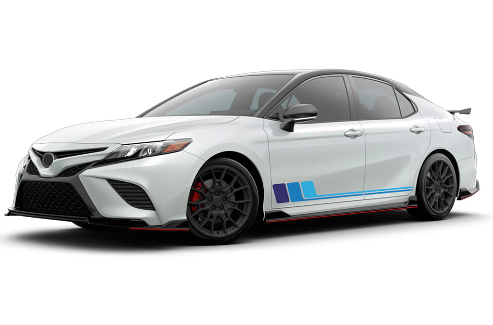 Retro Stripes Blue Shades Graphics Vinyl Compatible decals for Toyota Camry