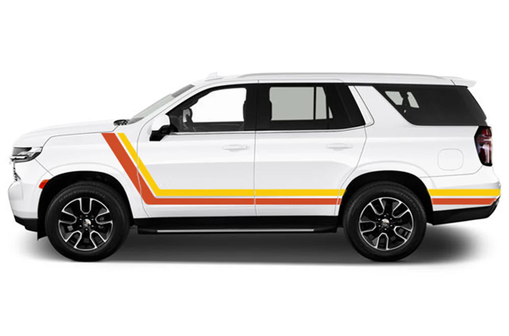 Retro Stripes Door Graphics Vinyl Decals Compatible with Chevrolet Tahoe