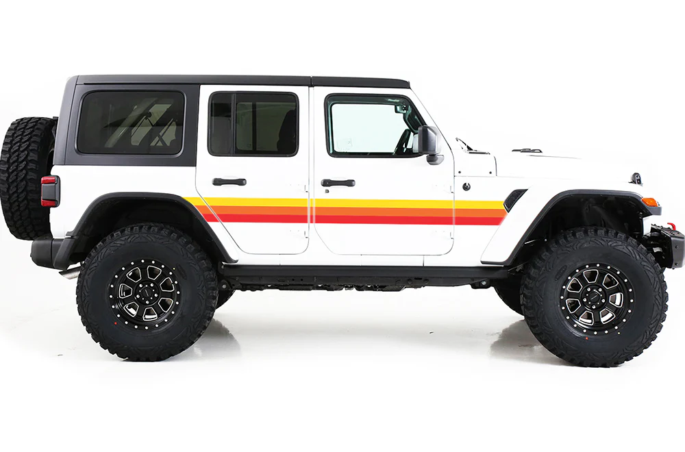 Retro Stripes Graphics Vinyl Decal Compatible with JL Wrangler 2018-Present