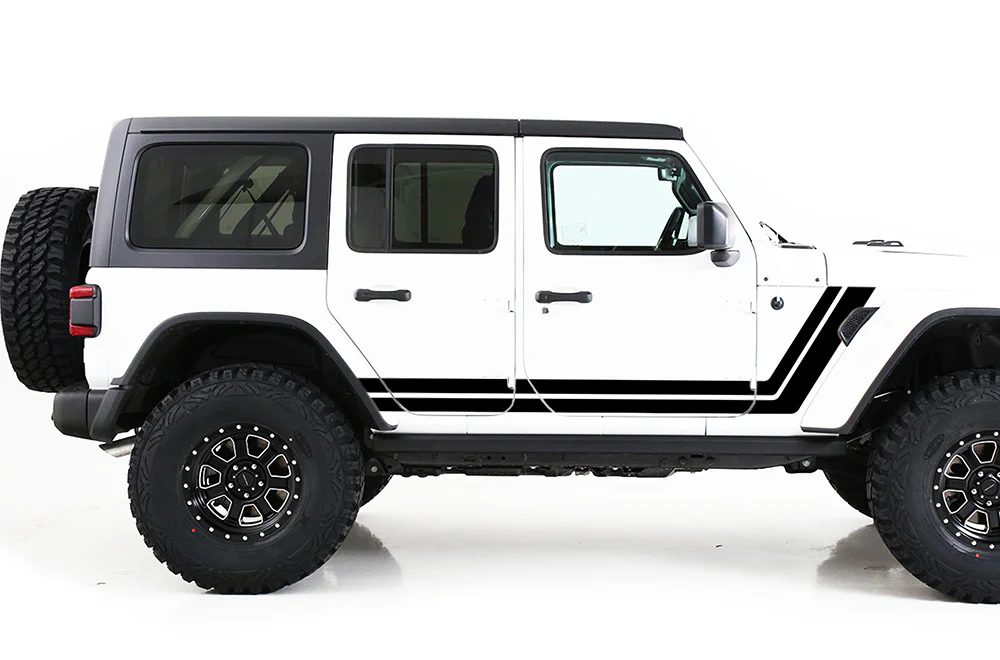 Retro Stripes Graphics Vinyl Decals Compatible with Jeep JL Wrangler