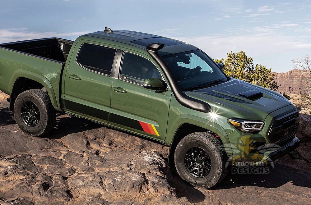 Rocker Retro Color Stripes Graphics Vinyl Decals Compatible with Toyota Tacoma - Image 2