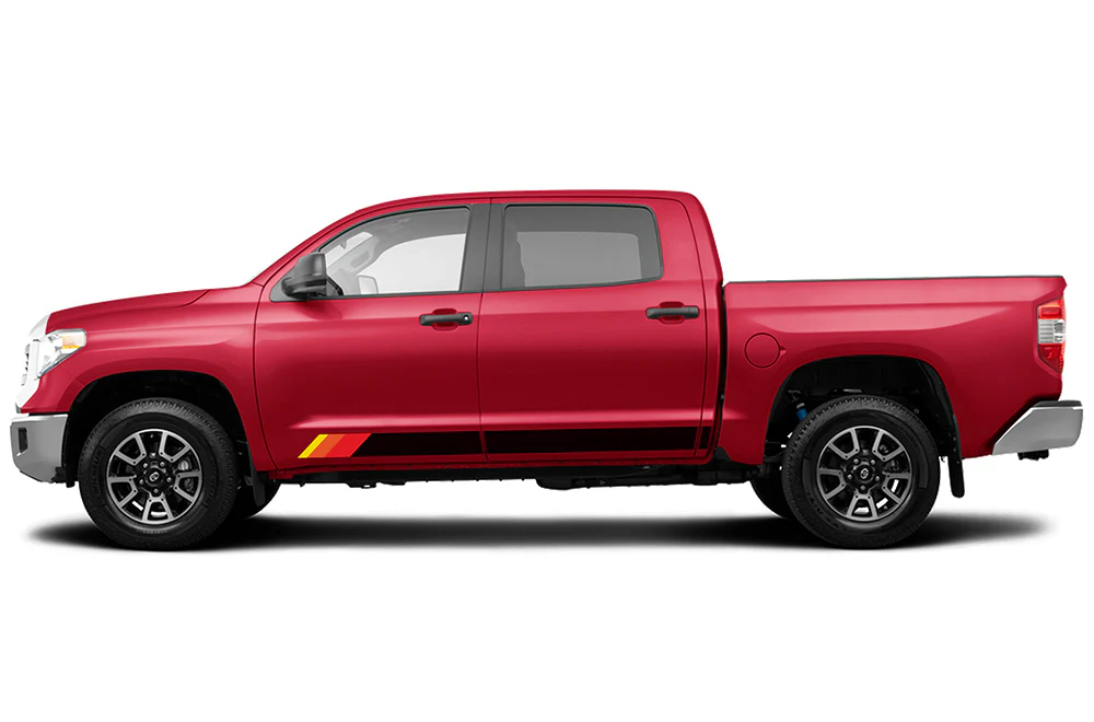 Rocker Retro Color Stripes Graphics Vinyl Decals Compatible with Toyota Tundra - Image 2