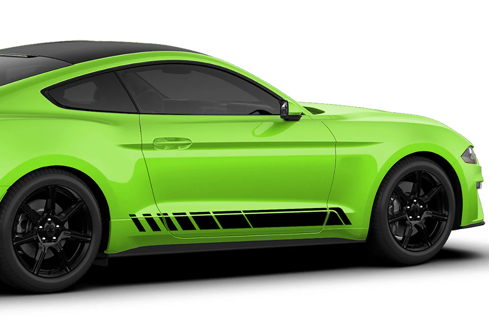 Rocker Side Stripes Vinyl Graphics Decals Compatible with Ford Mustang