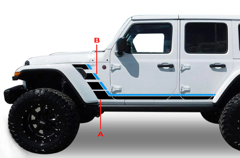 Rocker Stripes Graphics Vinyl Decal Compatible with Jeep JL Wrangler - Image 2