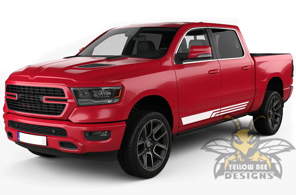 Rocker Lines Stripes Graphics Kit Vinyl Decal Compatible with Dodge Ram 1500 Crew Cab - Image 4