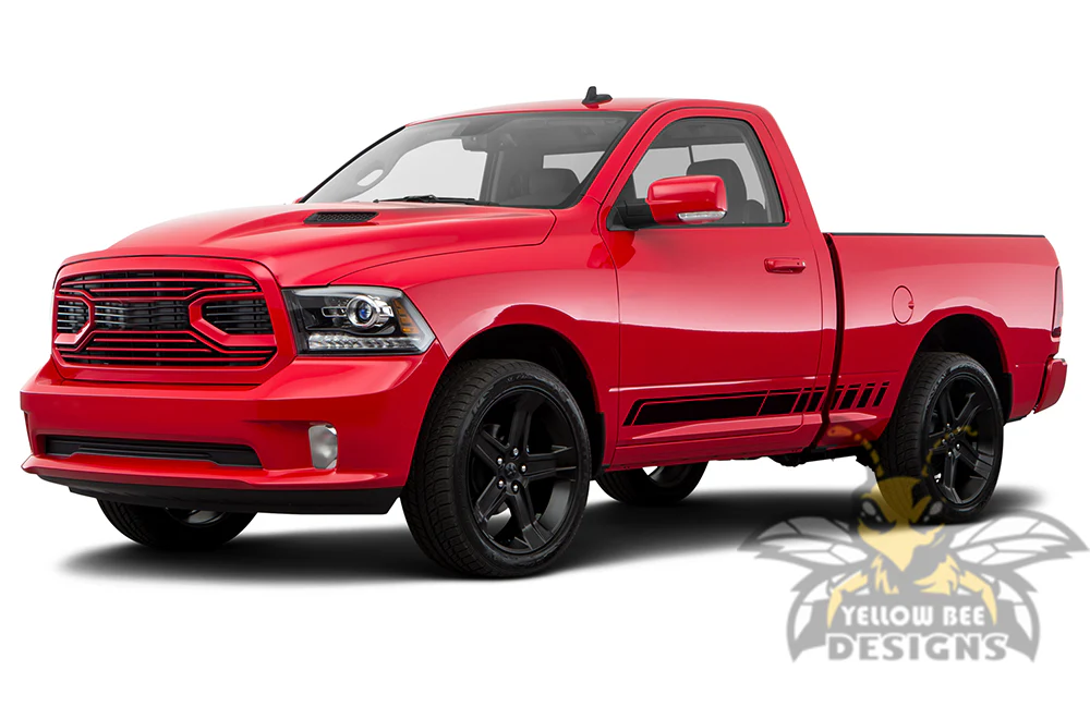 Rocker Side Graphics Vinyl Decals Compatible with Dodge Ram Regular Cab 1500 - Image 2