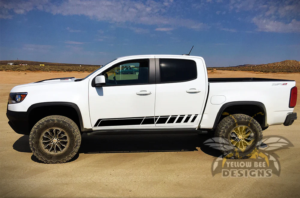 Rocket Side Stripes Graphics Vinyl Decals Compatible with Chevrolet Colorado Crew Cab - Image 2