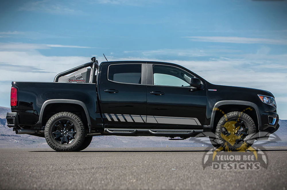 Rocket Side Stripes Graphics Vinyl Decals Compatible with Chevrolet Colorado Crew Cab - Image 3