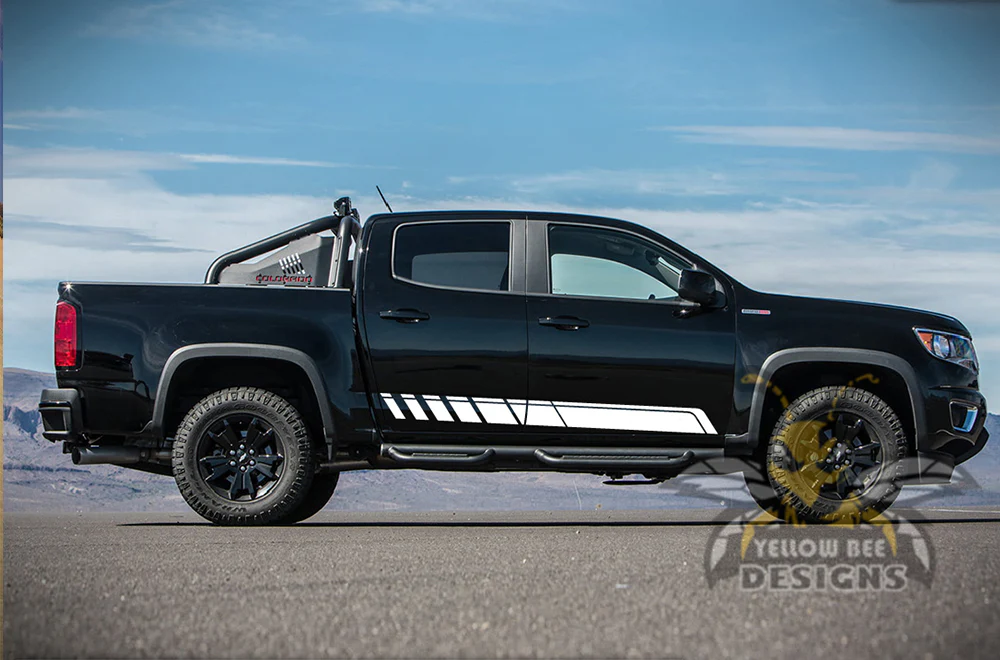 Rocket Side Stripes Graphics Vinyl Decals Compatible with Chevrolet Colorado Crew Cab - Image 5