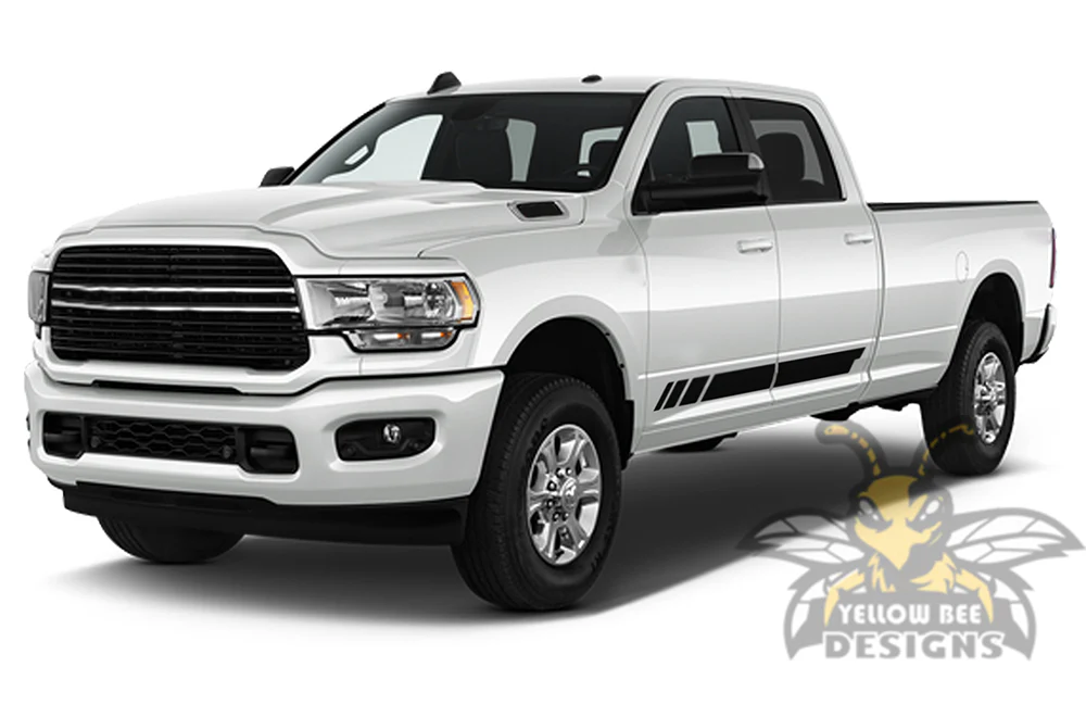 Rocker Side Stripes Graphics Vinyl Decals Compatible with Dodge Ram Crew Cab 3500 Bed 8” - Image 2