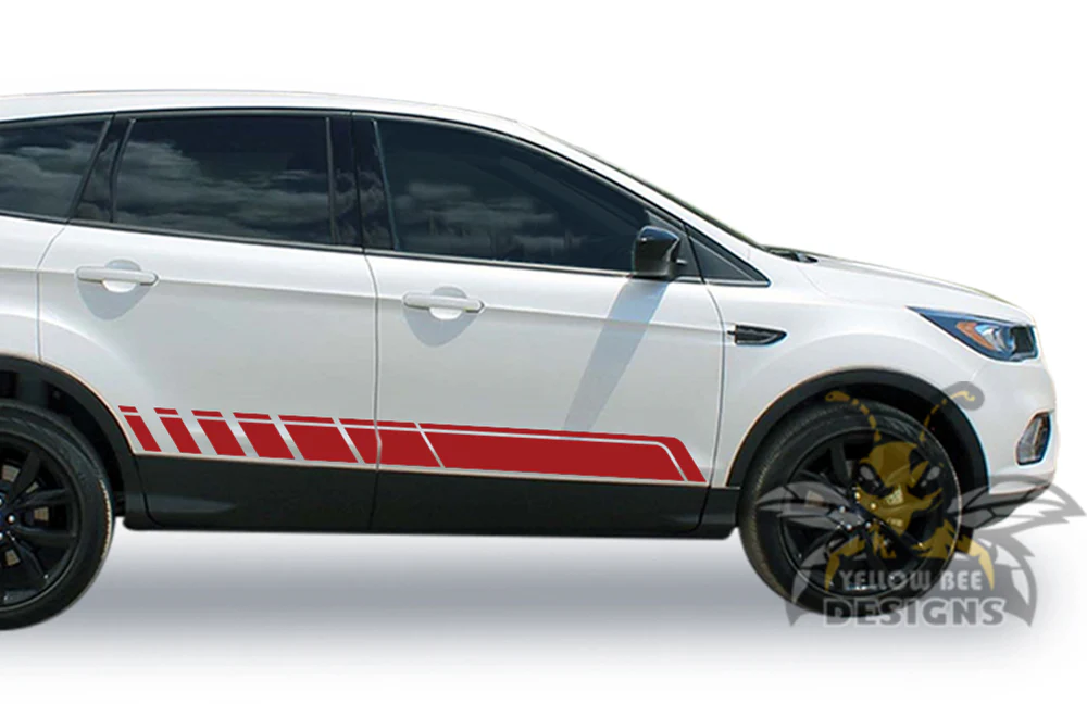 Rocker Side Stripes Graphics Vinyl Decals Compatible with Ford Escape - Image 3