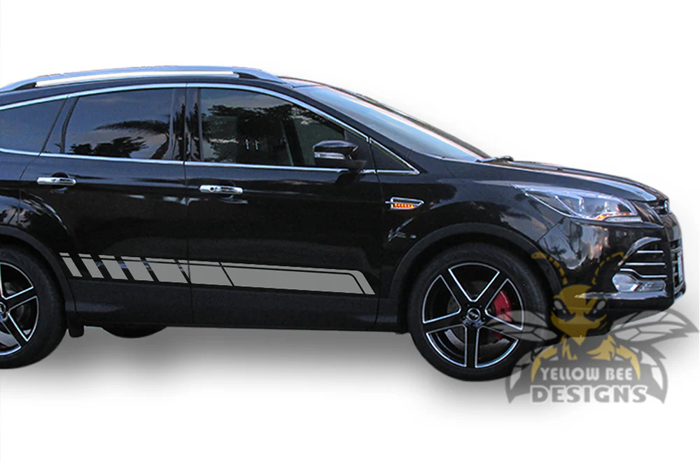 Rocker Side Stripes Graphics Vinyl Decals Compatible with Ford Escape - Image 4