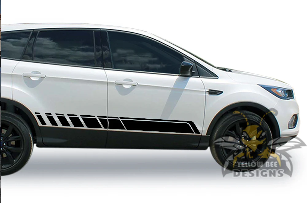 Rocker Side Stripes Graphics Vinyl Decals Compatible with Ford Escape - Image 5