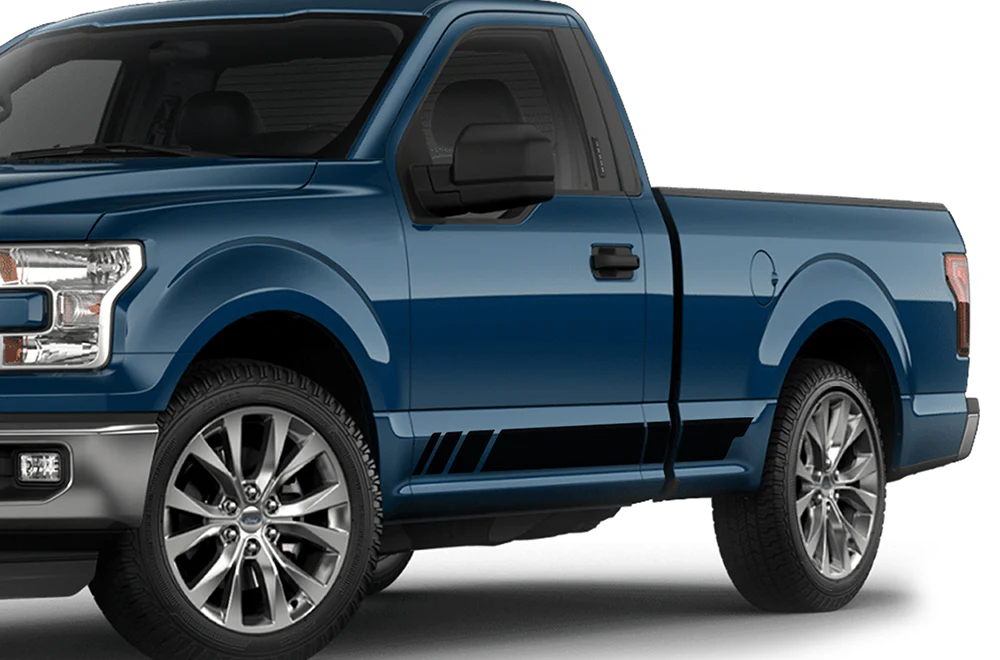 Rocker Side Stripes Graphics Vinyl Decals Compatible with Ford F150 Regular Cab 6.5''