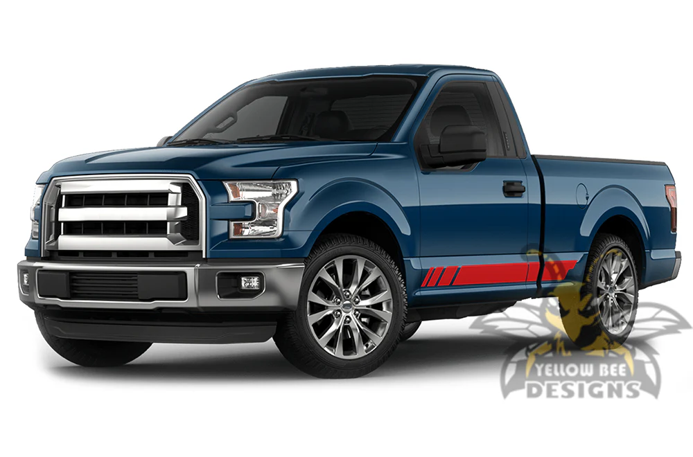Rocker Side Stripes Graphics Vinyl Decals Compatible with Ford F150 Regular Cab 6.5'' - Image 3