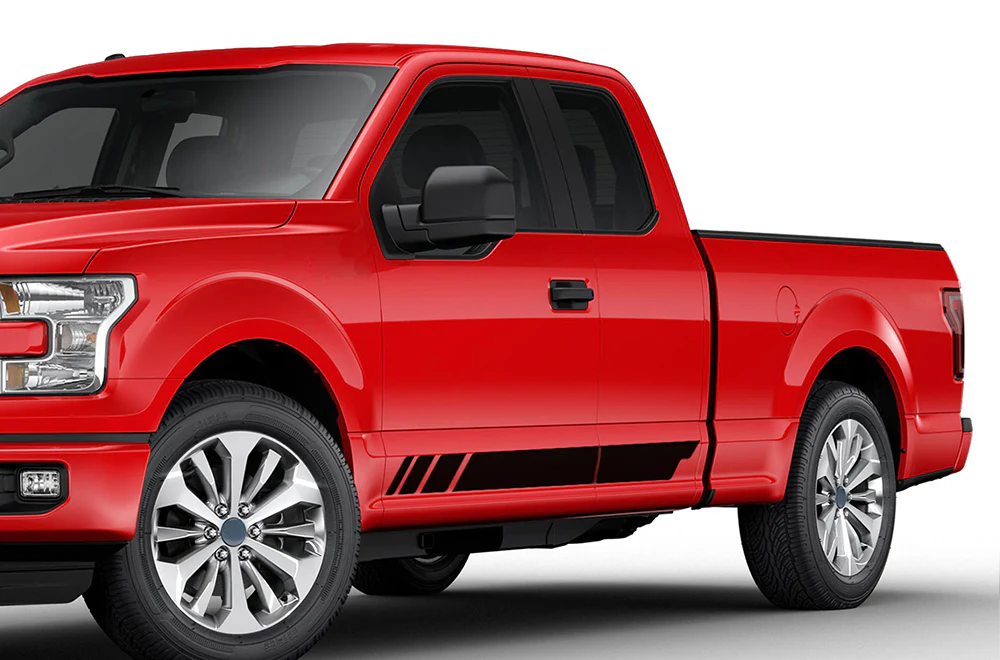 Rocker Side Stripes Graphics Vinyl Decals Compatible with Ford F150 Super Cab 6.5''
