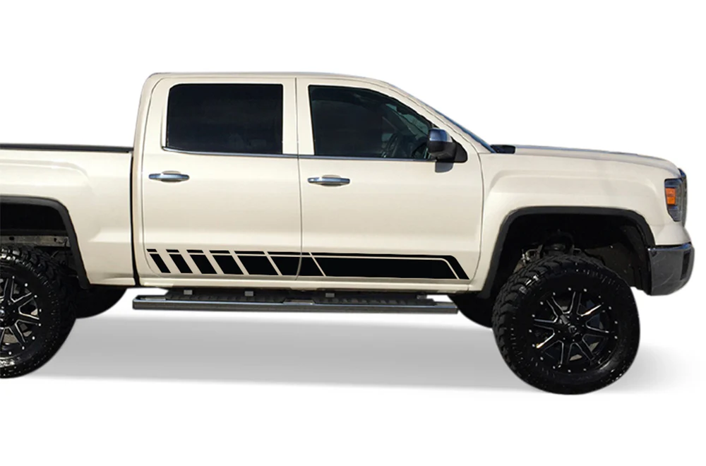 Rocket Side Stripes Graphics Vinyl Decals Compatible with GMC Sierra Crew Cab - Image 5