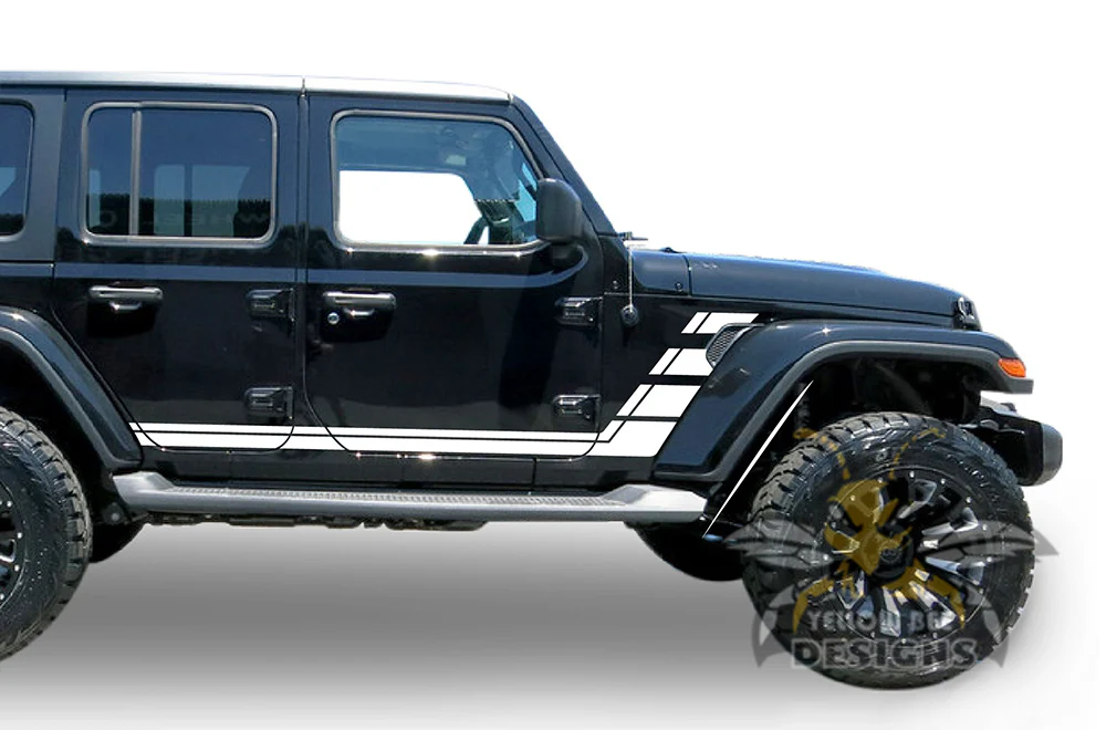 Rocker Stripes Graphics Kit Vinyl Decal Compatible with Jeep JL Wrangler - Image 5
