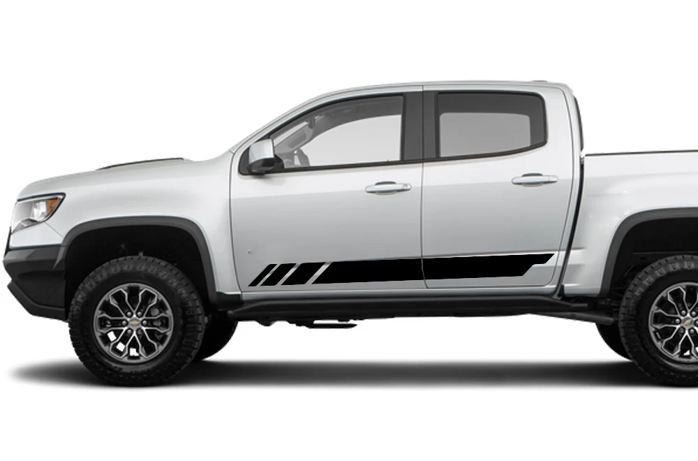 Rocker Stripes Graphics Vinyl Decals Compatible with Chevrolet Colorado Crew Cab