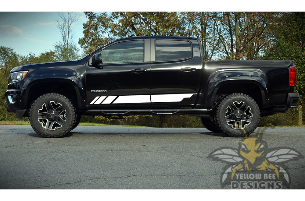Rocker Stripes Graphics Vinyl Decals Compatible with Chevrolet Colorado Crew Cab - Image 2