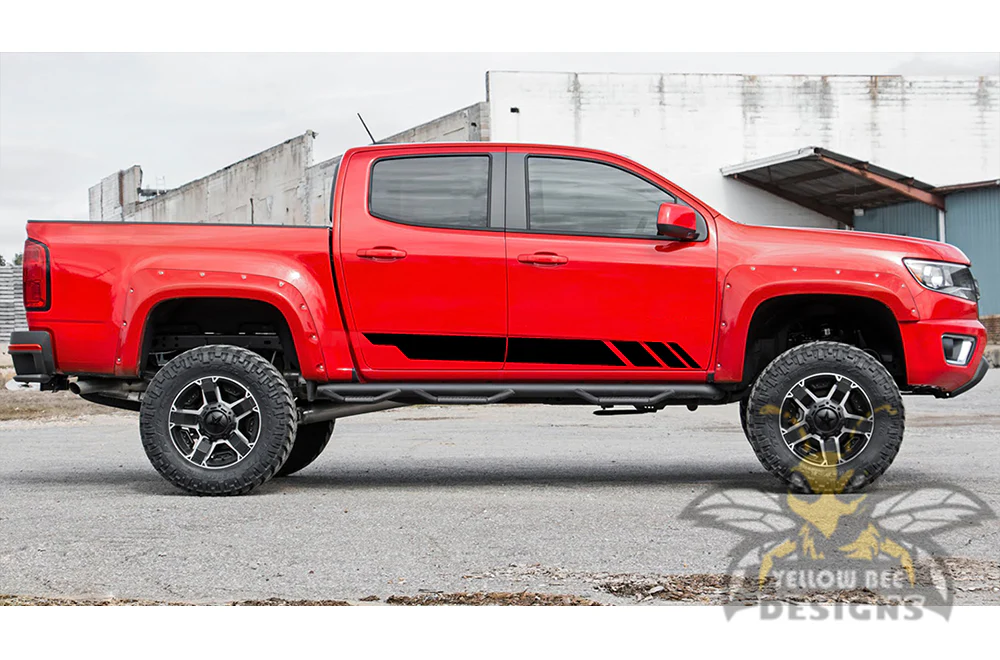 Rocker Stripes Graphics Vinyl Decals Compatible with Chevrolet Colorado Crew Cab - Image 3
