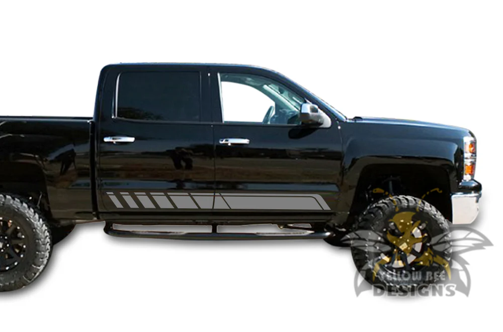 Rocker Stripes Graphics Vinyl Decals Compatible with Chevrolet Silverado 1500 Crew Cab - Image 3