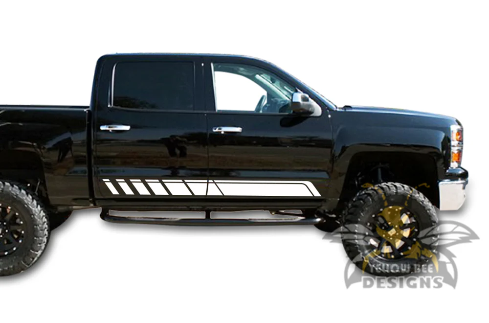Rocker Stripes Graphics Vinyl Decals Compatible with Chevrolet Silverado 1500 Crew Cab - Image 5