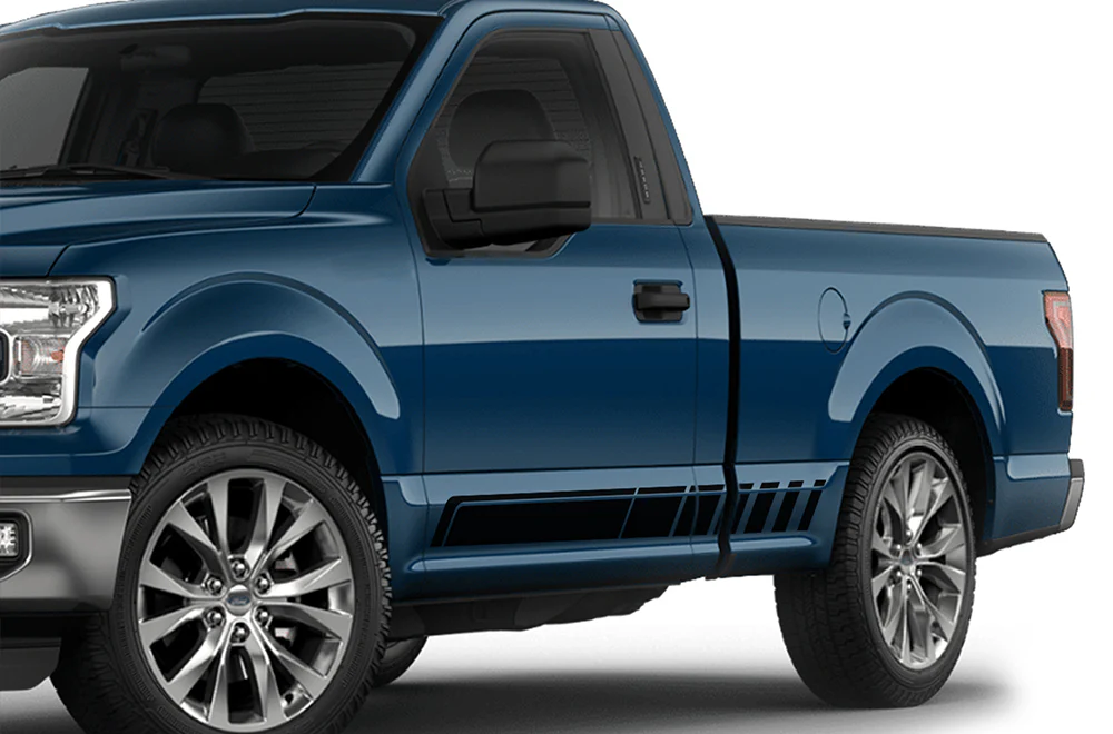 Rocker Stripes Graphics Vinyl Decals Compatible with Ford F150 Regular Cab 6.5''
