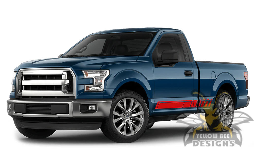 Rocker Stripes Graphics Vinyl Decals Compatible with Ford F150 Regular Cab 6.5'' - Image 3