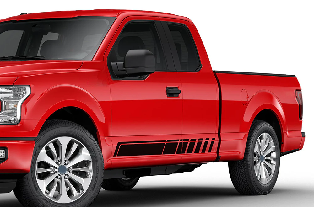 Rocker Stripes Graphics Vinyl Decals Compatible with Ford F150 Super Cab 6.5''