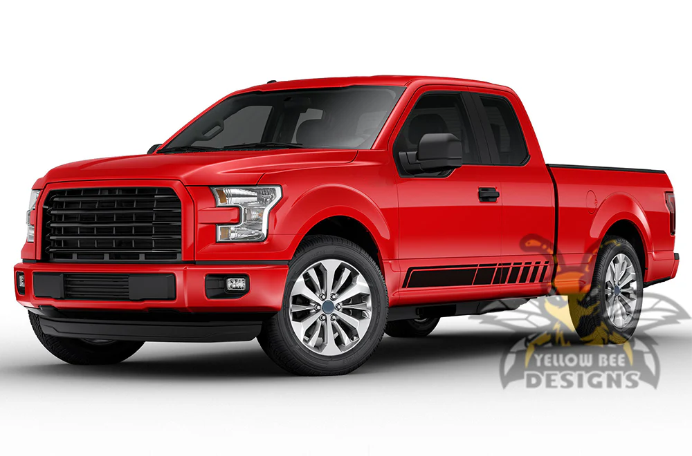Rocker Stripes Graphics Vinyl Decals Compatible with Ford F150 Super Cab 6.5'' - Image 2