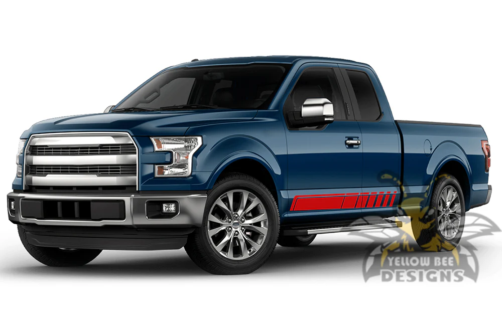 Rocker Stripes Graphics Vinyl Decals Compatible with Ford F150 Super Cab 6.5'' - Image 3