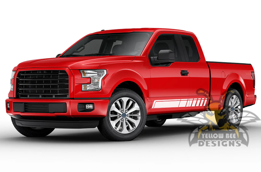 Rocker Stripes Graphics Vinyl Decals Compatible with Ford F150 Super Cab 6.5'' - Image 4