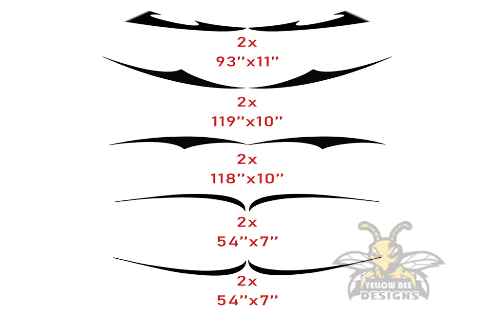 RV Class A Motor Home Camper Decals, Graphics Vinyl Kits Red-Black - Image 4