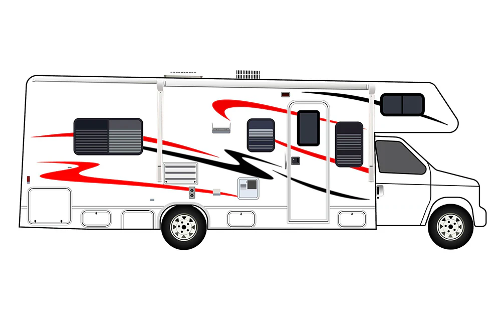 Replacement RV Motor Home Decals, Graphics Vinyl Kits for sunseeker 29 foot Red-Black