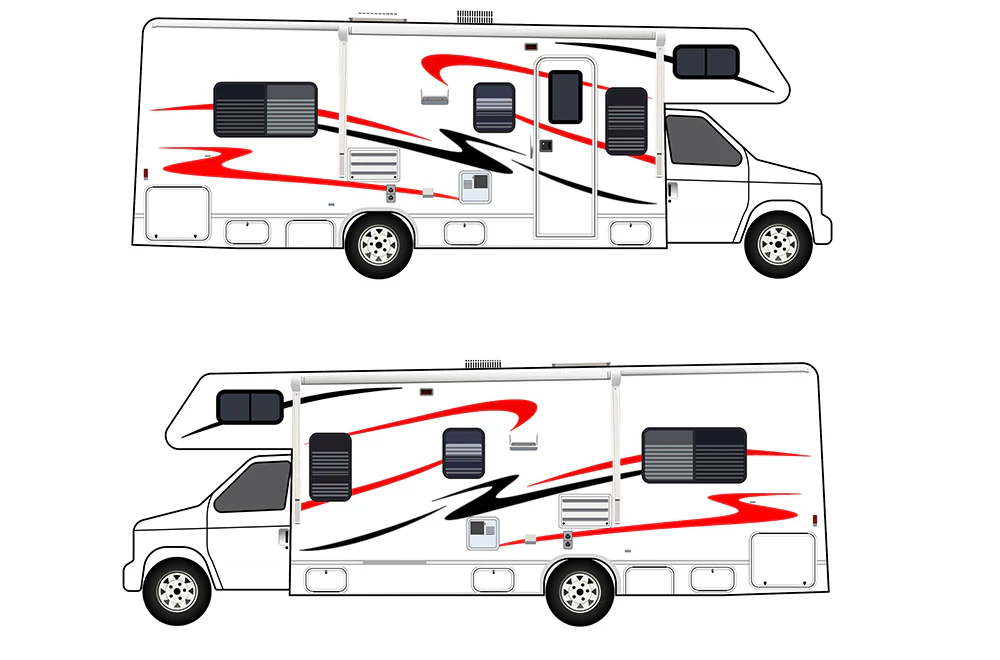 Replacement RV Motor Home Decals, Graphics Vinyl Kits for sunseeker 29 foot Red-Black - Image 3