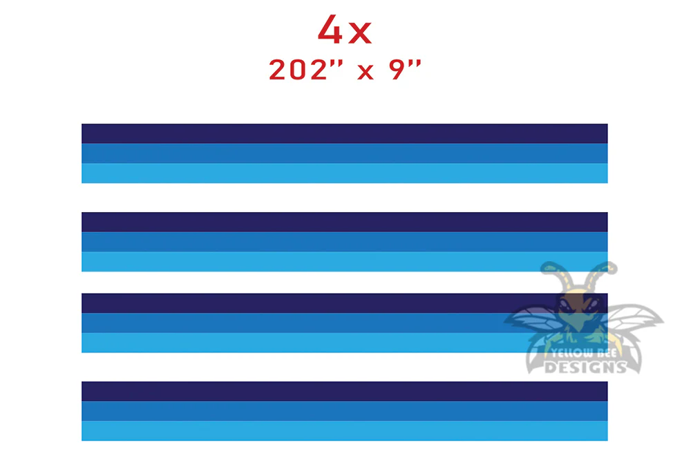 RV Trailer Fifth Wheel Decals, Graphics Vinyl Kits Blue Retro Stripes - Image 4