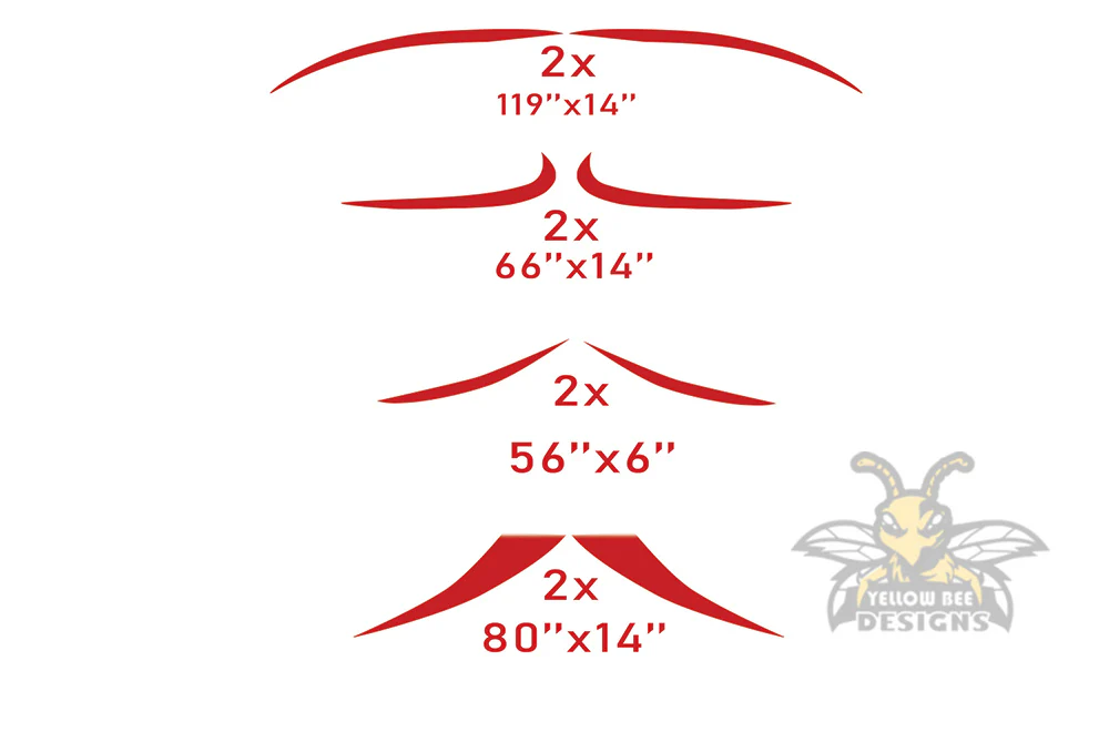RV Trailer Fifth Wheel Decals, Graphics Vinyl Kits Red-Black - Image 4