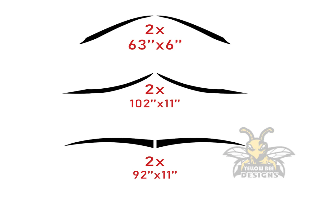 RV Trailer Fifth Wheel Decals, Graphics Vinyl Kits Red-Black - Image 5