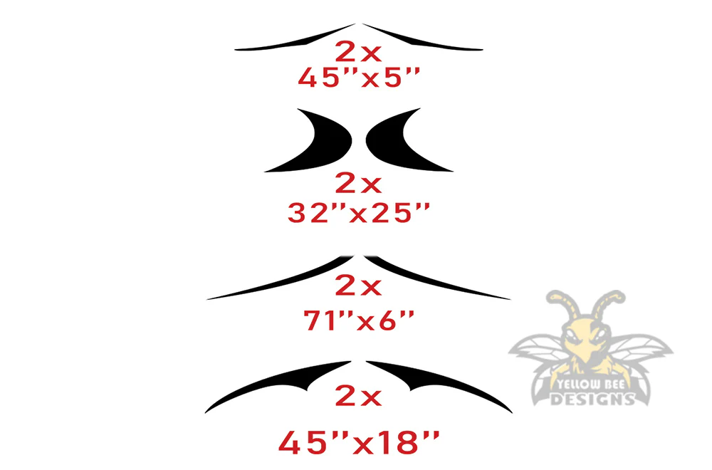 RV Trailer Fifth Wheel Decals, Graphics Vinyl Kits Red-Black - Image 6
