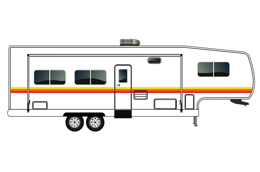 RV Trailer Fifth Wheel Decals, Graphics Vinyl Kits Retro Stripes