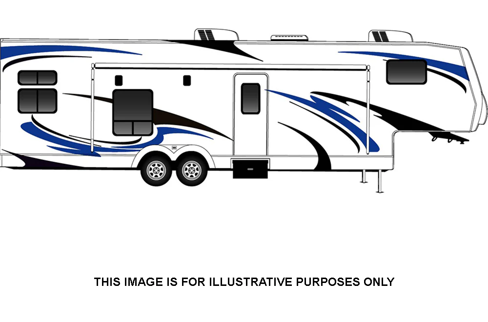 RV, Trailer Hauler, Camper, Motor-Ηome, Caravan Decals, Graphics Kits Black & Blue - Image 11
