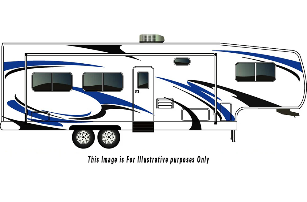 RV, Trailer Hauler, Camper, Motor-Ηome, Caravan Decals, Graphics Kits Black-Blue - Image 11