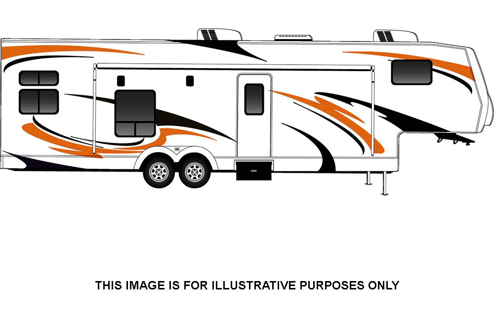 RV, Trailer Hauler, Camper, Motor-Ηome, Caravan Decals, Graphics Kits Black & Orange - Image 11