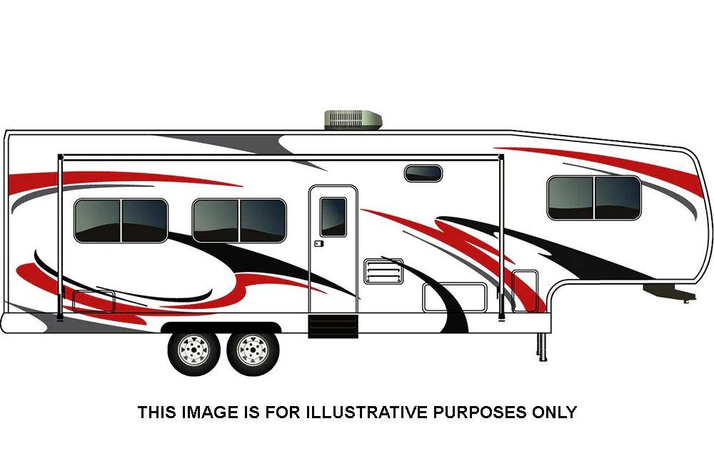 RV, Trailer Hauler, Camper, Motor-Ηome, Caravan Decals, Graphics Kits Black-Red-Grey - Image 11